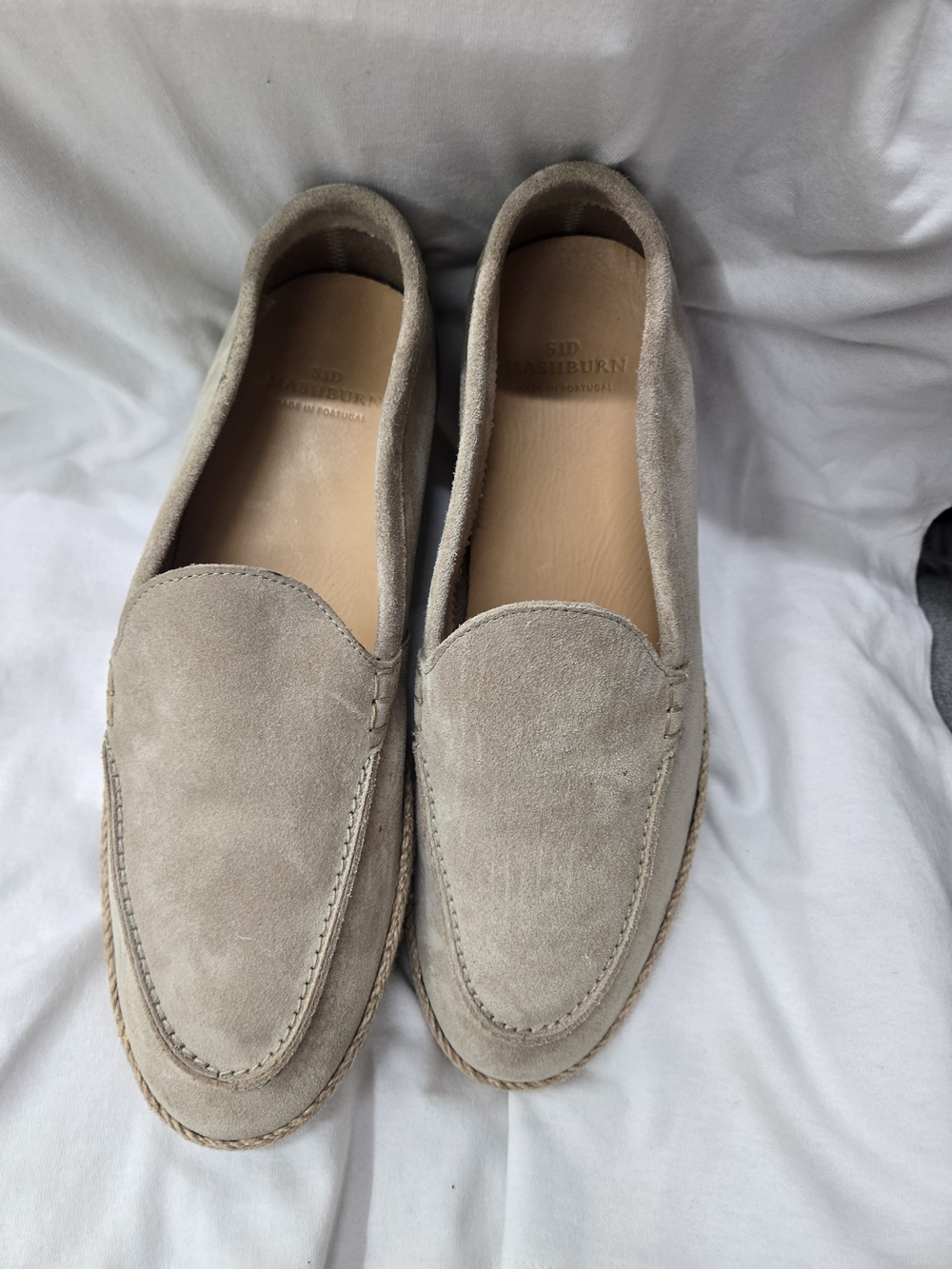 Suede Slip-On Loafer in Light Taupe